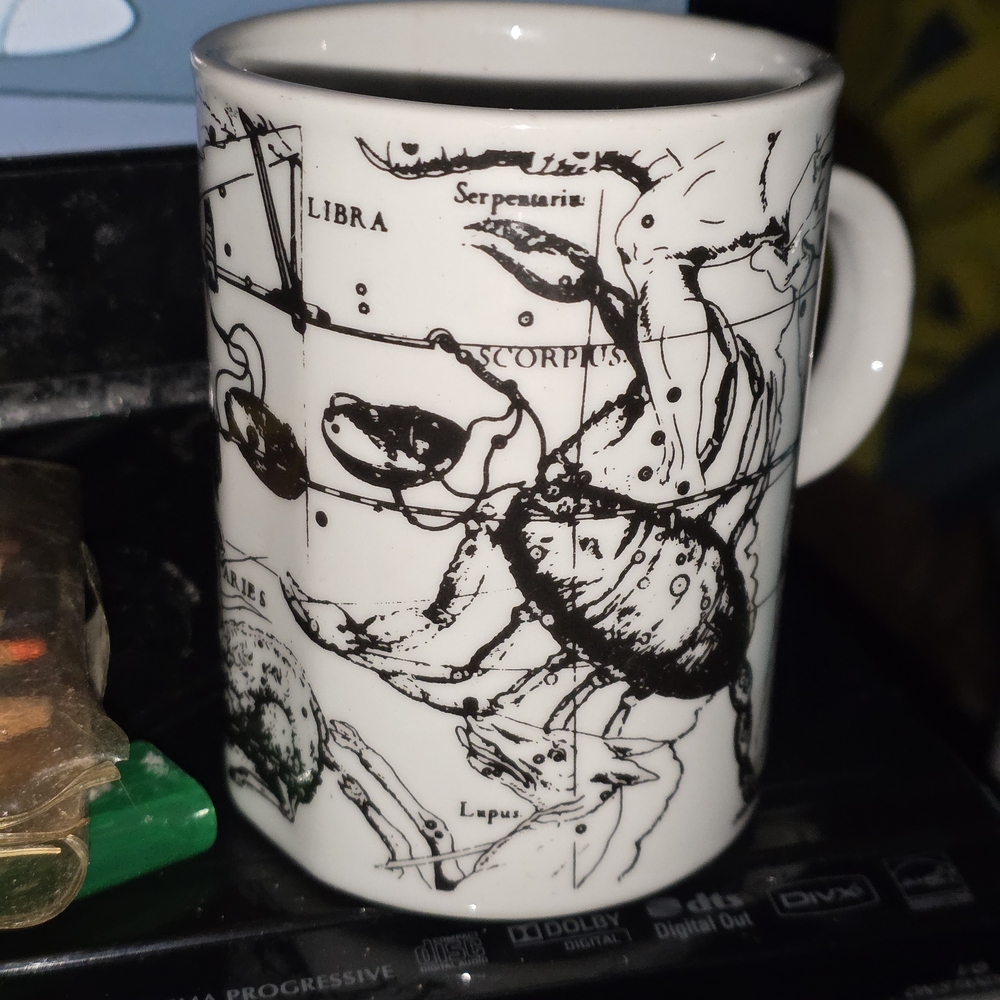 Anthropologie Horoscope Libra Coffee Mug Astrological Salt and Earth Blue